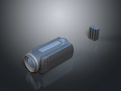 Sleek Digital Camcorder Electronic Device with Charger and Modern Design 3d model