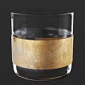 Refreshing Beverage in Transparent Glass Cup With Golden Decorative Band