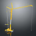 Yellow Tower Crane With Mobile Base Boom And Steel Cables For Construction