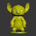 Adorable Blue Animated Character Stitch With Large Ears Standing On Base