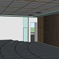 School Auditorium With Stepped Seating Large Windows And Wooden Walls