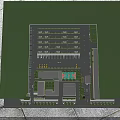 Birds Eye View Planning of Parking Lot with Building Layout and Surrounding Greenery