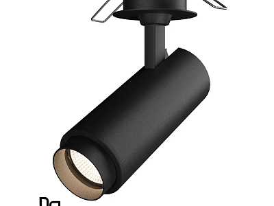 Black Modern Downlight Spotlight With Cylindrical Body Matte Finish And LED Light 3d model