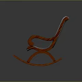 Leisure Rocking Chair With Comfortable Gray Fabric Seat Wooden Frame And Curved Armrests