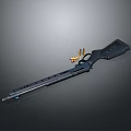 Modern Tactical Rifle With Black Body And Ammunition Bullets 3d model