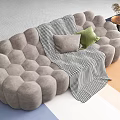 Modern Simple Sofa Combination Carpet Side Table 3d model