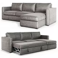 Modern Gray Sectional Sofa With Open Storage Compartment And Comfortable Design 3d model