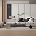 Modern Minimalist Living Room With Sofas And Decor 3d model