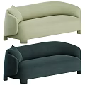 Modern Multi-seat Sofa in Light Green and Light Beige with Comfortable Soft Fabric 3d model