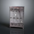 Industrial Design Metal Locker Cabinet Featuring Multiple Doors Locks And Ventilation Grilles 3d model
