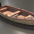 Vintage Wooden Boat With Classic Design Wooden Deck Seats And Railing