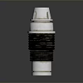White And Blue Cylindrical Computer Hardware Component With Threaded Design