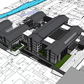 Modern Architectural Design Of Building Complex With Site Plan And Waterfront Area