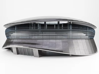 Modern Office Building Featuring Curved Structure Glass Curtain Walls And Sleek Exterior 3d model