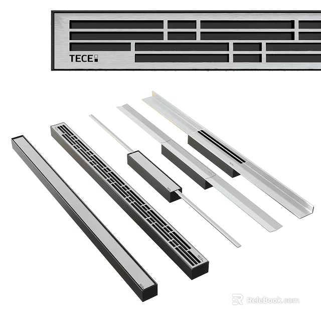 Modern Bathroom Accessories Stainless Steel Linear Drain Grates And Strips 3d model 