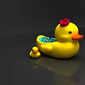 Interactive Play Area With Yellow Rubber Duck Red Crown And Colorful Balls Inside