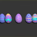 Colorful Patterned Easter Egg Decorative Ornament Set for Home Decoration
