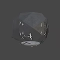 Circular Industrial Viewport Structure With Metal Frame And Geometric Panels