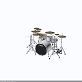 White TAMA Drum Set With Complete Cymbals And Percussion Musical Instrument Kit