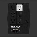 Modern Black Switch Panel With Multiple Power Outlets And Durable Design For Home