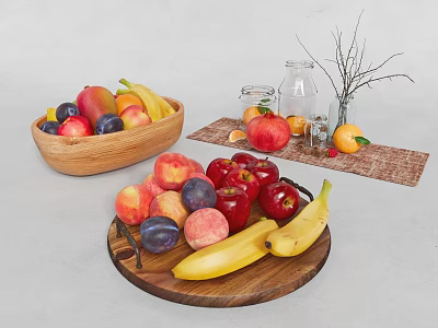 Modern fruit basket fruit 3d model