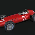 Vintage Red Race Car With Open Cockpit And Number 22 On Body