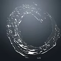 Stunning Water Fountain With Ring Shaped Water Splash Against Black Background