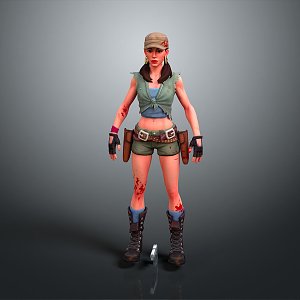 Lady soldier female detective female agent female goon warrior soldier detective agent goon 3d model