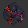 Colorful Spiral Terrain with Vibrant Purple Pink Orange Swirling Patterns and Artistic Texture