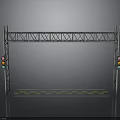 Metal Truss Frame Structure With Traffic Lights And Checkerboard Base