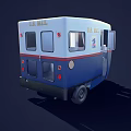 Blue And White Three Wheel Taxi Vehicle With LAS VEGAS Sign And Open Cabin