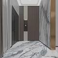 Modern Living and Dining Room Interior Design With Marble Wall Sofa TV And Chandelier