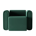 Green Single Sofa Featuring Modern Upholstered Design And Comfortable Stylish Armrests 3d model