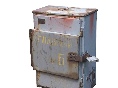 Vintage Rusty Metal Box With Number 6 And Weathered Rusty Surface 3d model
