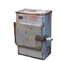 Vintage Rusty Metal Box With Number 6 And Weathered Rusty Surface