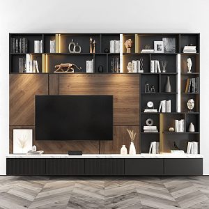 Modern TV Background Cabinet 3d model