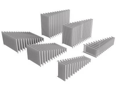 Modern Radiators in Various Stylish Shapes and Designs for Home Heating Systems 3d model
