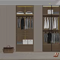Modern Wardrobe Interior Design With Hanging Clothes Storage Shelves And Glass Doors