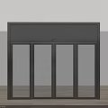 Black Sliding Door With Glass Panels In Room With Light Wall And Wooden Floor