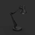 Black Adjustable Arm Desk Lamp With Round Base And Modern Design 3d model
