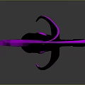 Futuristic Sci Fi Weapon with Purple Glowing Blade and Black Handle Design