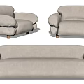 Modern Combination Sofa Multiplayer Sofa Single Sofa 3d model