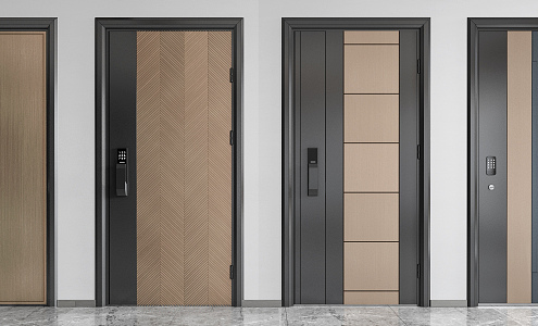 Modern password door entrance door combination 3d model