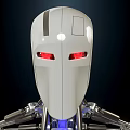 Smart Machine With Metallic Skeleton And Blue Glowing Elements In Humanoid Form 3d model
