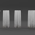 Light Colored Textured Curtains With Different Open And Closed Styles 3d model