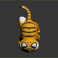 Cute Yellow Black Striped Tiger Plush Toy With White Face And Soft Texture