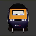 Blue and Yellow Great Western Railway Train with Streamlined Front Design