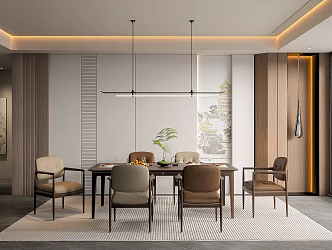 New Chinese Restaurant Dining Table and Chair Combination Restaurant Dining Table and Chair 3d model