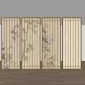 New Chinese-style screen partition 3d model