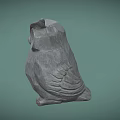 Three Dimensional Owl Sculpture Hand Carved In Stone With Detailed Texture And Lifelike Eyes